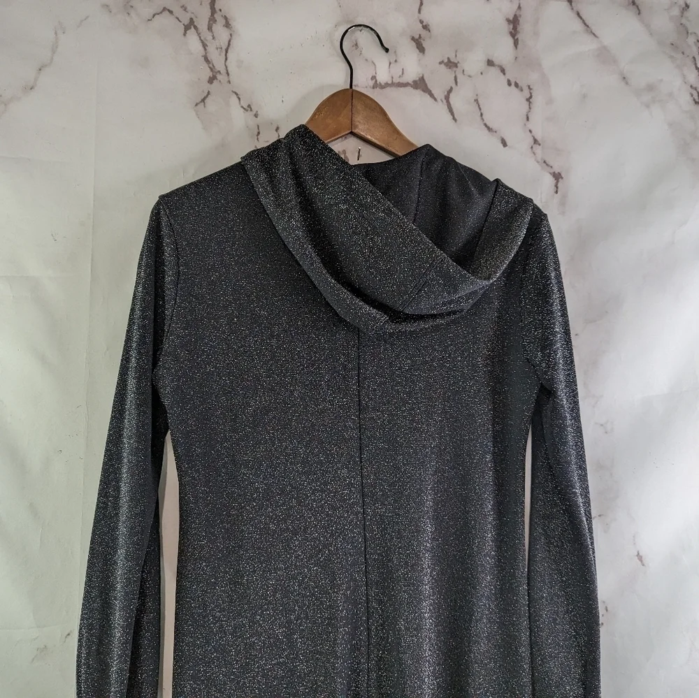 Savage Fenty Jumpsuit Womens Small Black Sparkle Glitter Hooded Sleep And Shine